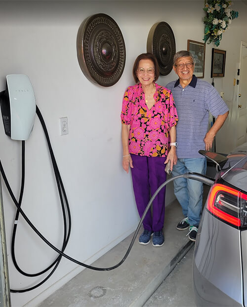 Home electric vehicle charging installation